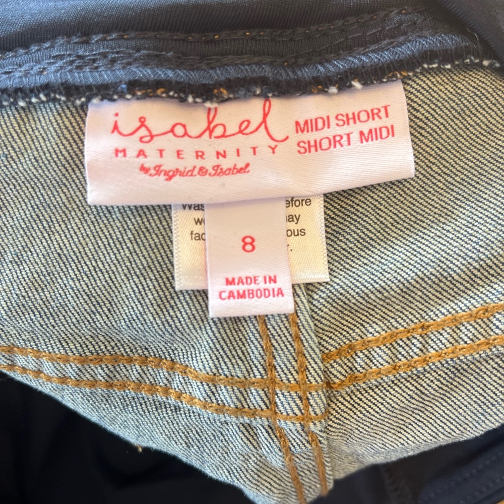 NWT Isabel Maternity Midi Crossover denim short size 8 - Picture 7 of 8